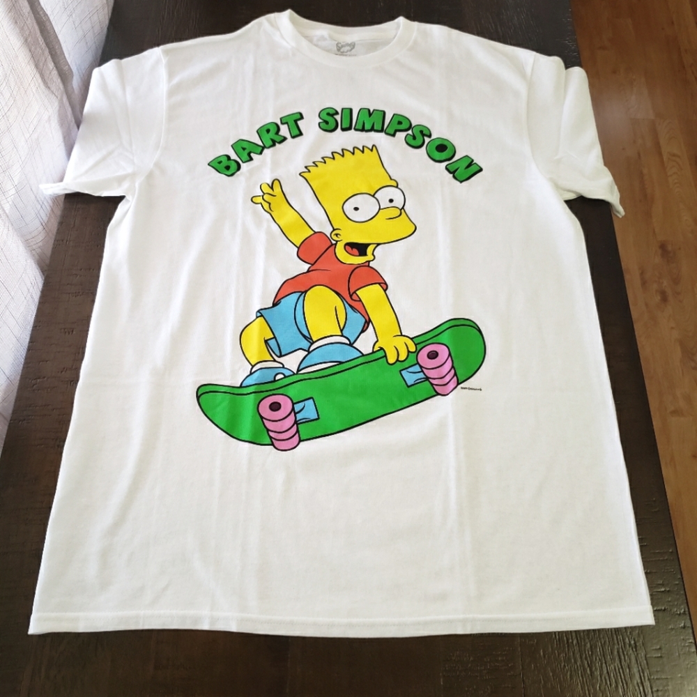The Simpsons Bart Simpson White Graphic Tee - Mens Short Sleeve